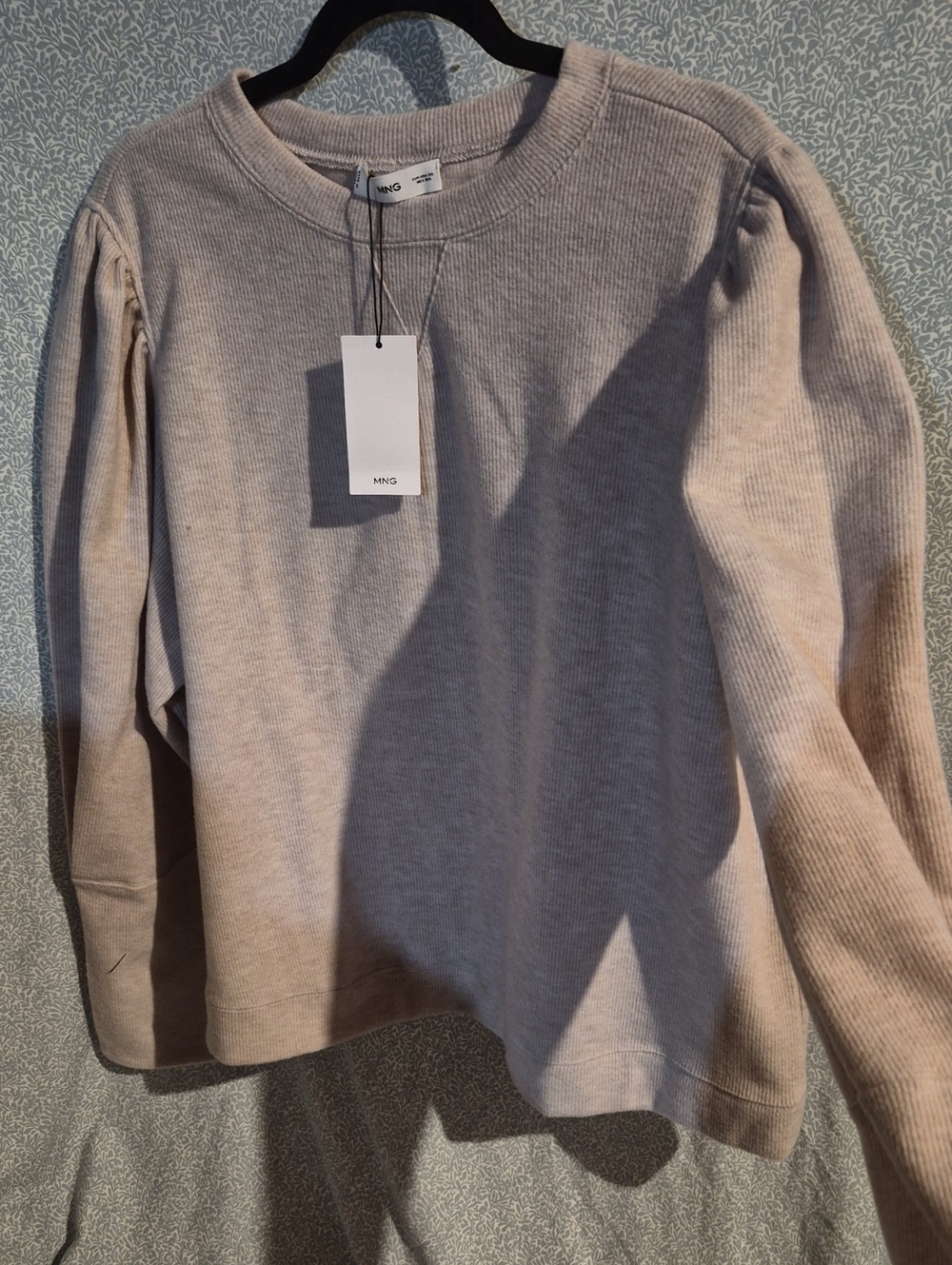 Mango Women's Cream Crewneck Ribbed Sweater